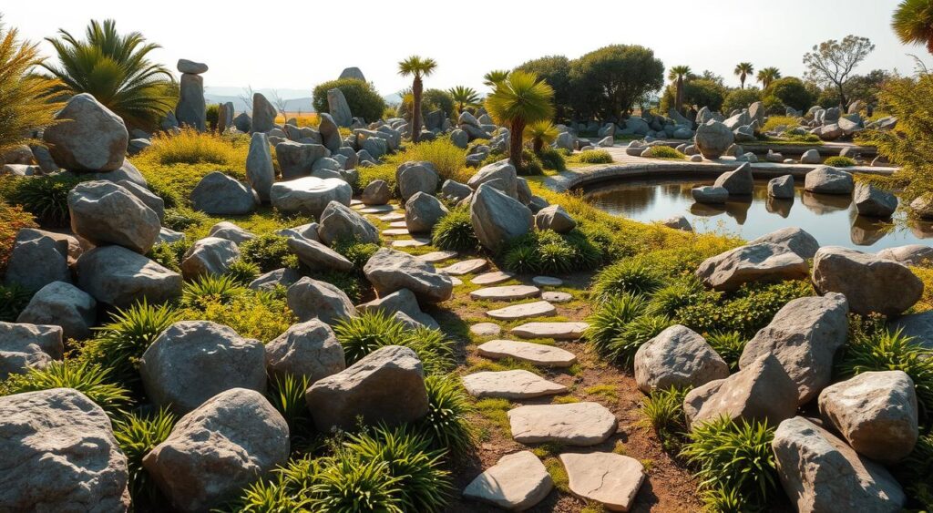 jardins-com-pedras-ornamentais-1024x563 Jardins com Pedras Ornamentais: Inspire-se com essas Fotos