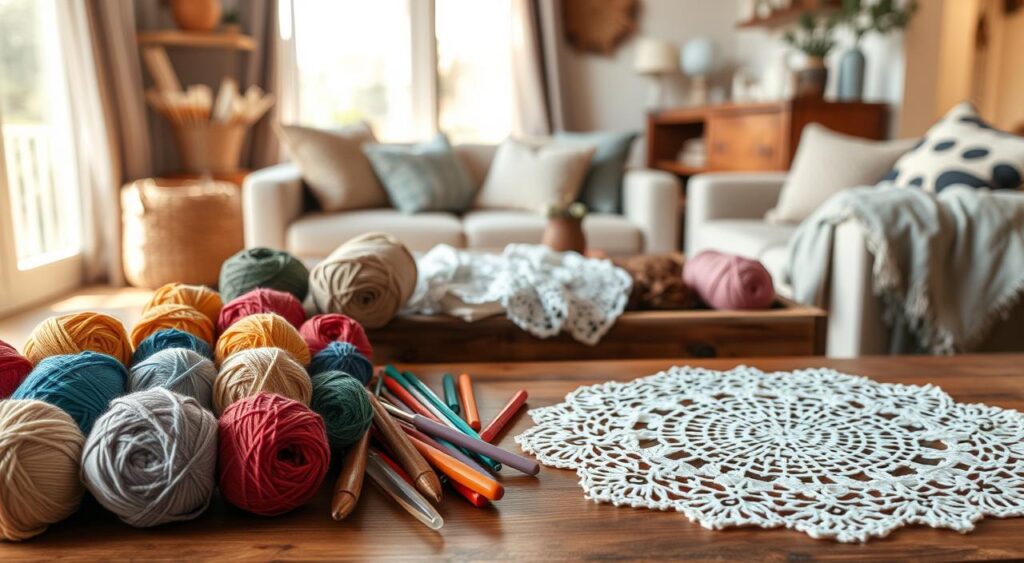 materiais-para-croche-1024x563 Decoração com Crochê em Casa: Inspirações Modernas e Cheias de Estilo