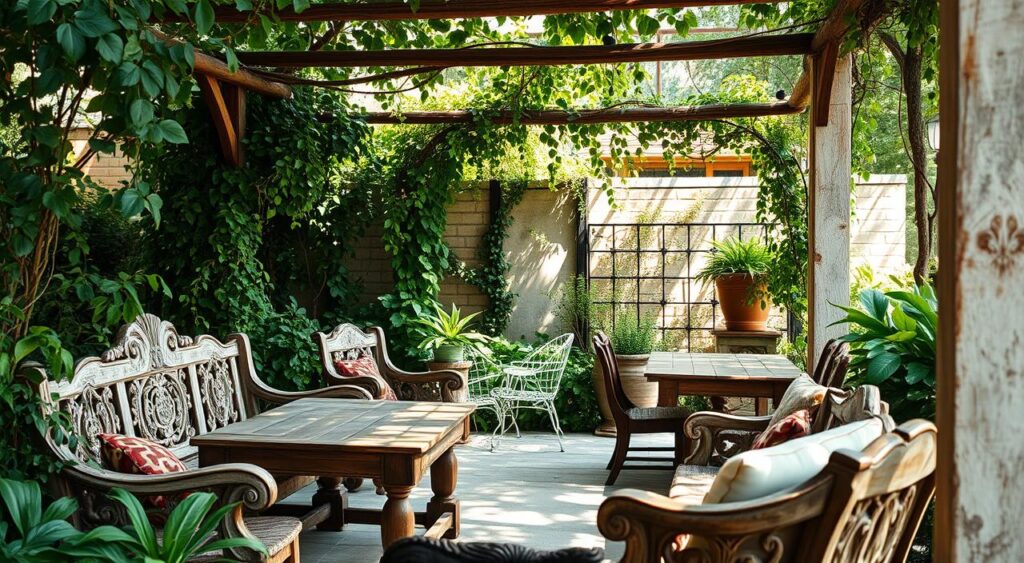 moveis-de-jardim-rusticos-1024x563 Móveis Rústicos para Varandas que Fazem Sua Casa Brilhar