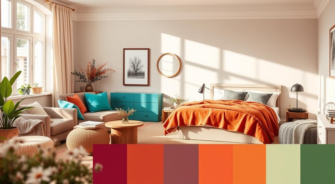 paleta de cores para sala de estar e quartos