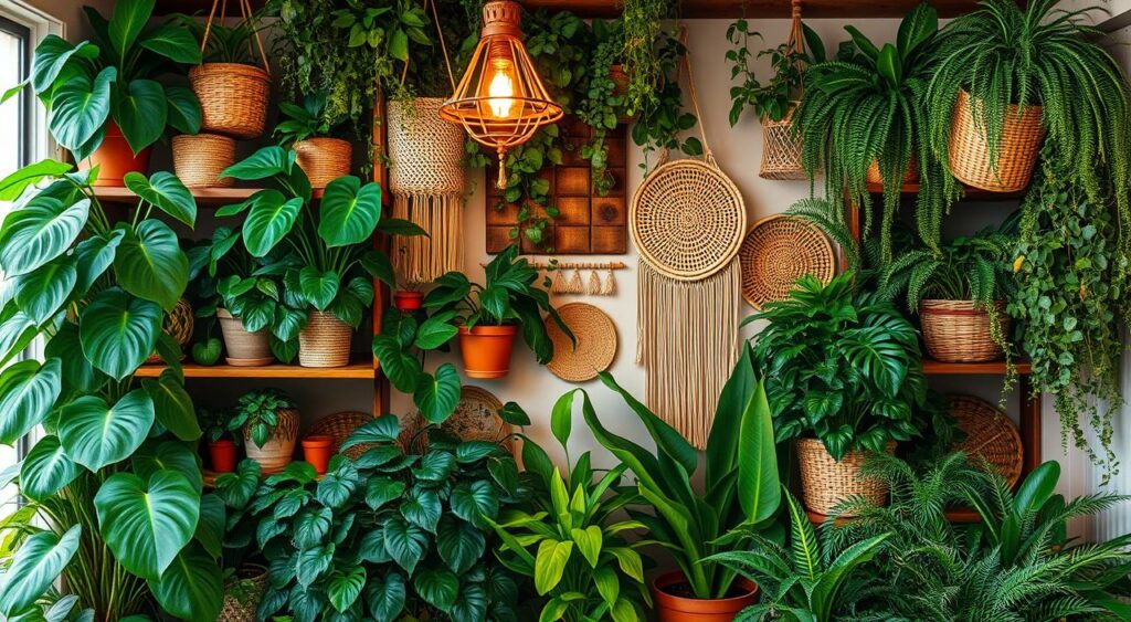 plantas-na-decoracao-boho-1024x563 Como Montar uma Sala de Estar Boho Incrível Sem Gastar Muito