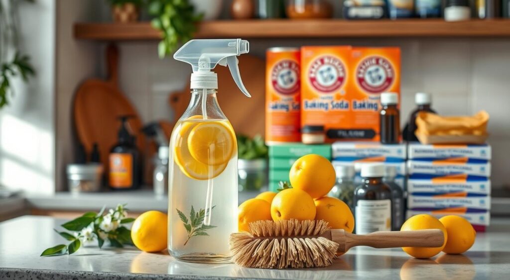 produtos-caseiros-para-limpar-cozinha-1024x563 Guia Prático com 10 Dicas de Como Limpar a Cozinha Sem Sofrer