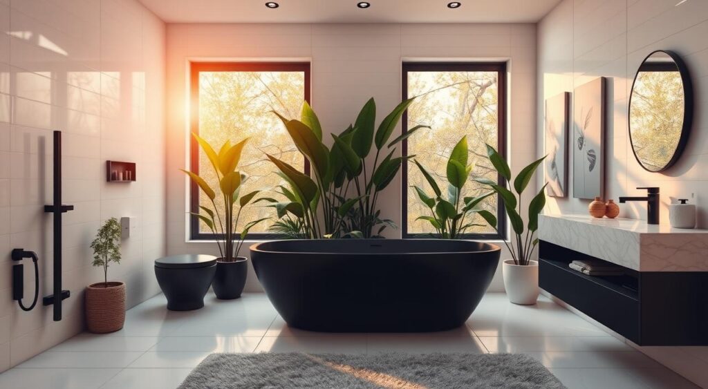 tendencias-de-design-de-interiores-para-banheiro-1024x563 Como Deixar o Banheiro Bonito Gastando Pouco? Veja Nossas Escolhas!