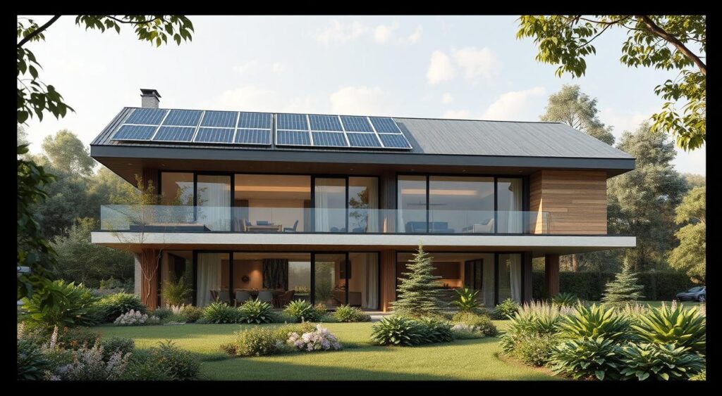 Arquitetura-residencial-e-design-moderno-integrando-sustentabilidade-1024x563 Cenários de Casas: 12 Inspirações para um Lar Aconchegante