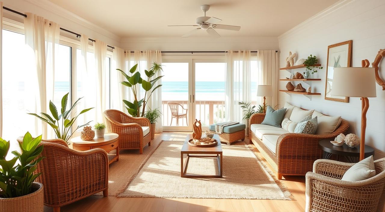 decoração sala praiana