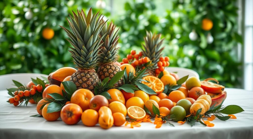 frutas-na-decoracao-de-natal-1024x563 Mesa de Natal Simples e Maravilhosa pra Melhor Época do Ano