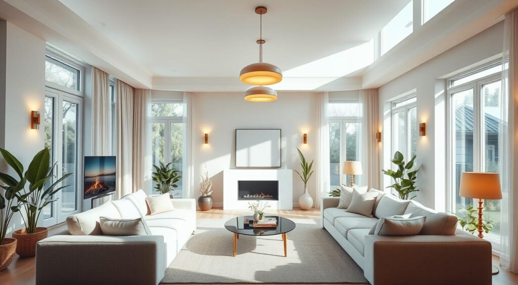 integracao-de-luz-natural-e-artificial-1024x563 10 Dicas de Iluminação em Sala para Aconchegantes e Lindas