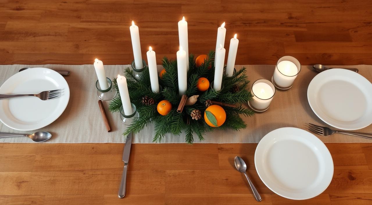 mesa de natal simples