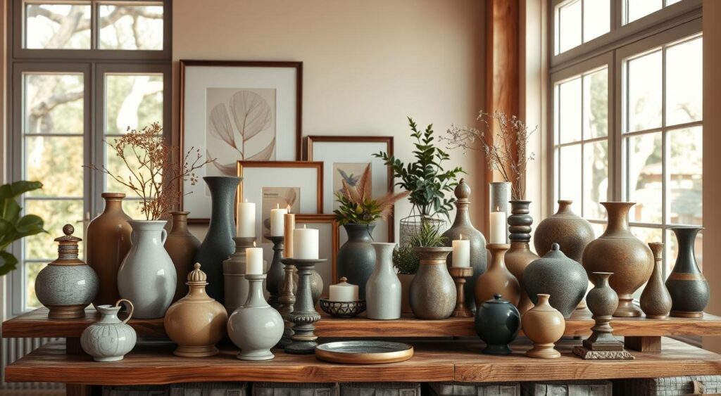 objetos-decorativos-1024x563 Você vai se surpreender com essa Decoração em Prateleiras!