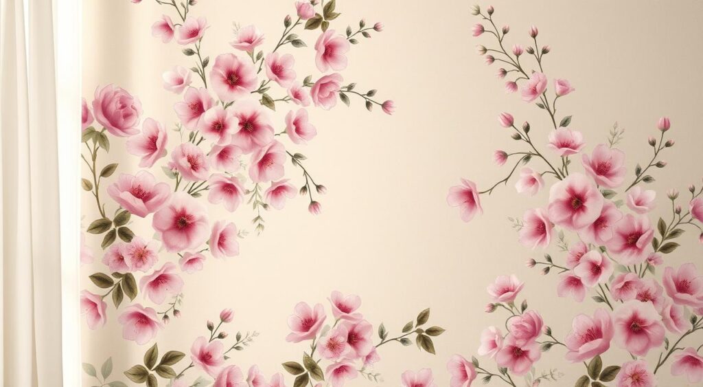 papel-de-parede-floral-1024x563 Quartos Decorados de Papel de Parede: Lindo e Fácil de Fazer