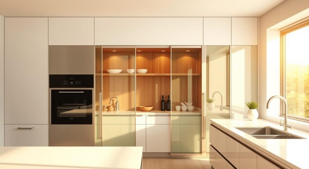 portas-deslizantes-1024x563 Armário planejado para cozinha pequena: como maximizar o espaço