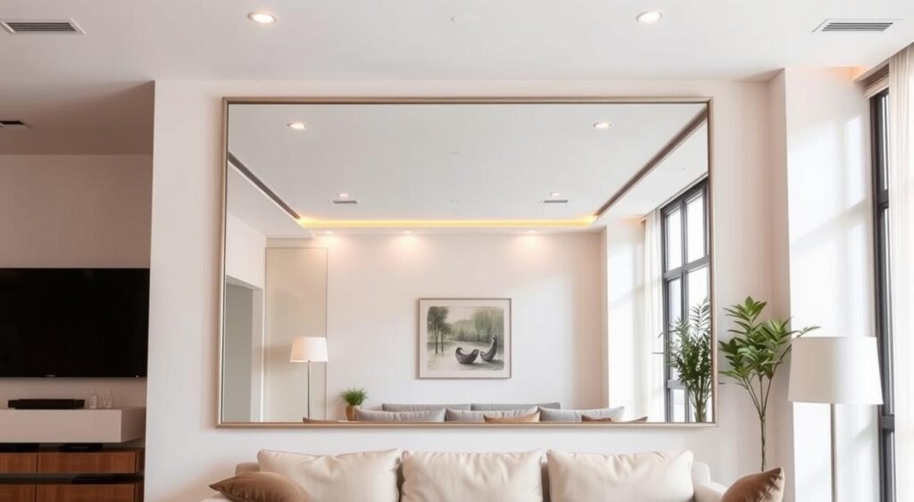 uso-de-espelhos-para-ampliar-espacos-1024x563 Ideias Criativas para Decoração de Apto Pequeno