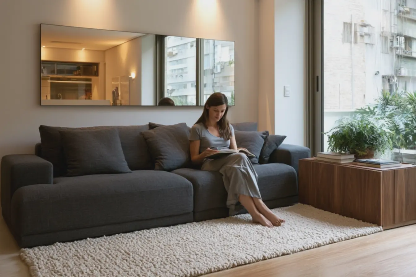 ambiente-aconchegante-com-tapete-bege-e-parede-branca-ressaltando-sensacao-deprofundidade-com-espelho A decoração com espelhos voltou mais ousada e pode transformar ambientes pequenos ambiente-aconchegante-com-tapete-bege-e-parede-branca-ressaltando-sensacao-deprofundidade-com-espelho A decoração com espelhos voltou mais ousada e pode transformar ambientes pequenos