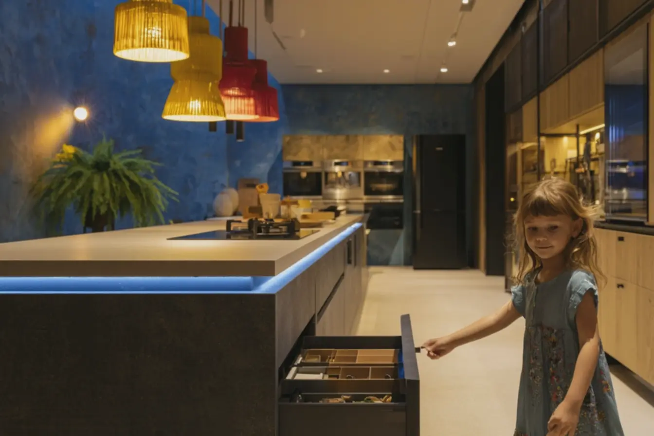 ambiente-contemporaneo-com-parede-azul-fosca-texturizada-piso-off-white-eeleltrodomesticos-embutidos-inox-escovado As cozinhas escuras voltaram, mas não do jeito pesado que muita gente imagina ambiente-contemporaneo-com-parede-azul-fosca-texturizada-piso-off-white-eeleltrodomesticos-embutidos-inox-escovado As cozinhas escuras voltaram, mas não do jeito pesado que muita gente imagina