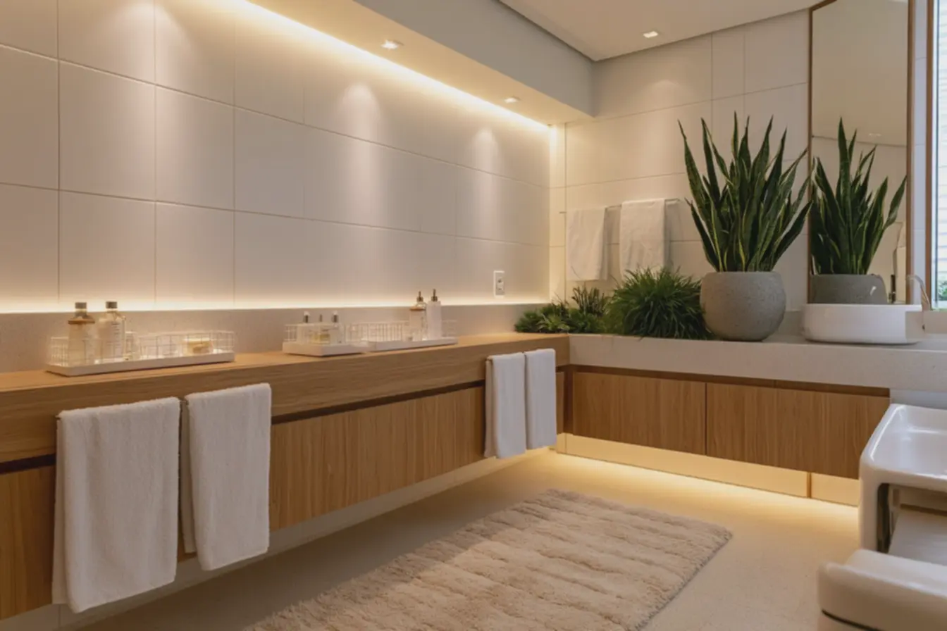 ambiente-relaxante-de-banheiro-spa-com-toalhas-de-algodao-branco-penduradas-etapete-macio-bege-antiderrapante-no-chao-com-cuba-de-porcelana-branca-e-texturanatural-de-madeira-e-tecido O banheiro com cara de spa virou obsessão, mas dá para adaptar sem gastar uma fortuna ambiente-relaxante-de-banheiro-spa-com-toalhas-de-algodao-branco-penduradas-etapete-macio-bege-antiderrapante-no-chao-com-cuba-de-porcelana-branca-e-texturanatural-de-madeira-e-tecido O banheiro com cara de spa virou obsessão, mas dá para adaptar sem gastar uma fortuna