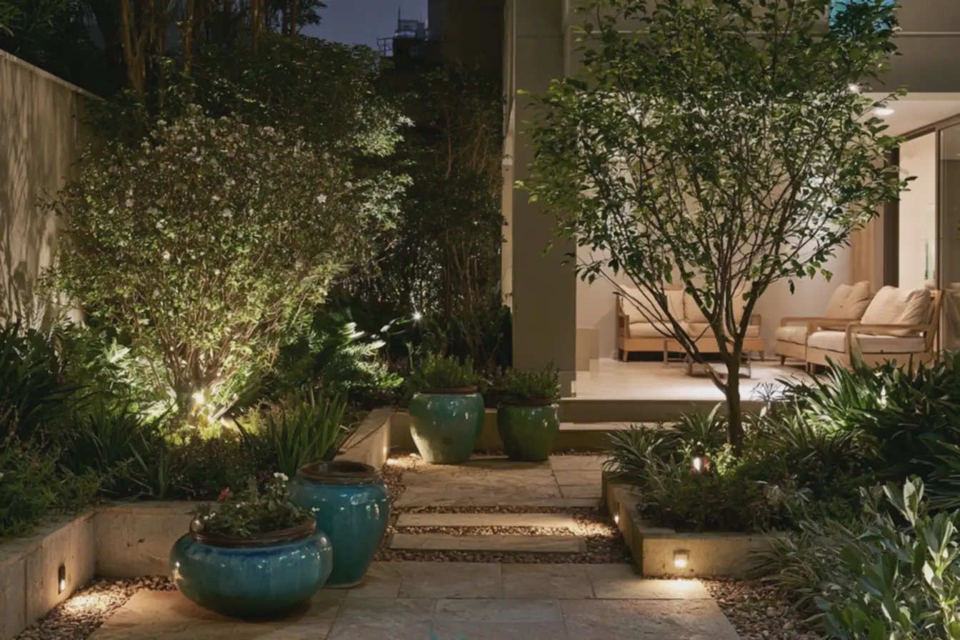 caminho-de-pedra-com-luminarias-embutidas-evitando-sombras-indesejadas-e-fiossubterraneos-ocultos Como iluminar um jardim: Os 7 truques simples que fazem toda diferença caminho-de-pedra-com-luminarias-embutidas-evitando-sombras-indesejadas-e-fiossubterraneos-ocultos Como iluminar um jardim: Os 7 truques simples que fazem toda diferença