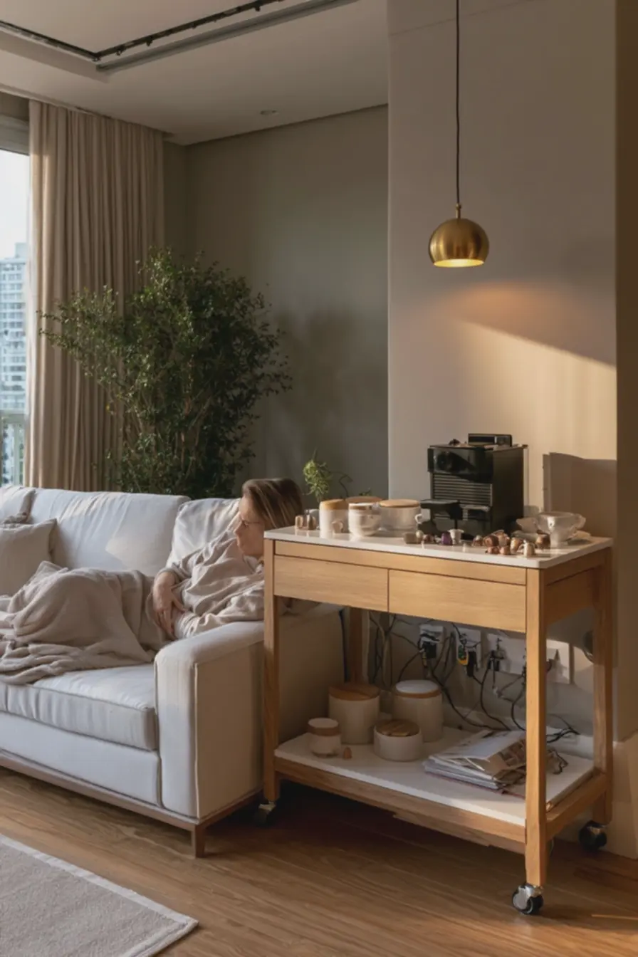 canto-do-cafe-movel-em-carrinho-de-madeira-clara-com-maquina-de-cafe-de-capsulase-fios-desorganizados O canto do café evoluiu: agora ele precisa ser bonito, prático e integrado à decoração canto-do-cafe-movel-em-carrinho-de-madeira-clara-com-maquina-de-cafe-de-capsulase-fios-desorganizados O canto do café evoluiu: agora ele precisa ser bonito, prático e integrado à decoração