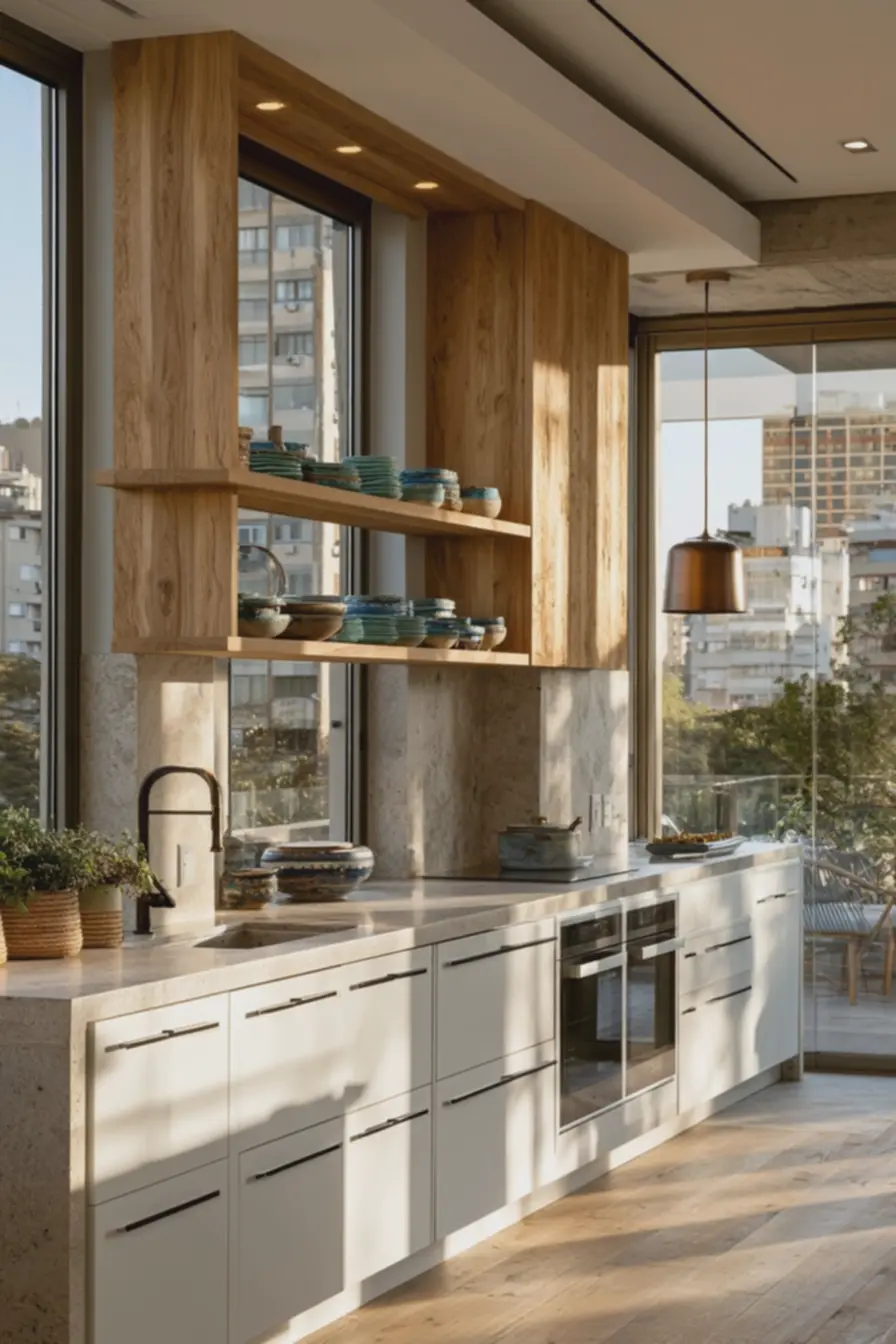 cozinha-com-prateleira-suspensa-em-madeira-natural-e-pratos-em-ceramicaartesanal-azul-e-verde A combinação inesperada que faz qualquer cozinha ganhar vida e estilo sem pintar paredes cozinha-com-prateleira-suspensa-em-madeira-natural-e-pratos-em-ceramicaartesanal-azul-e-verde A combinação inesperada que faz qualquer cozinha ganhar vida e estilo sem pintar paredes