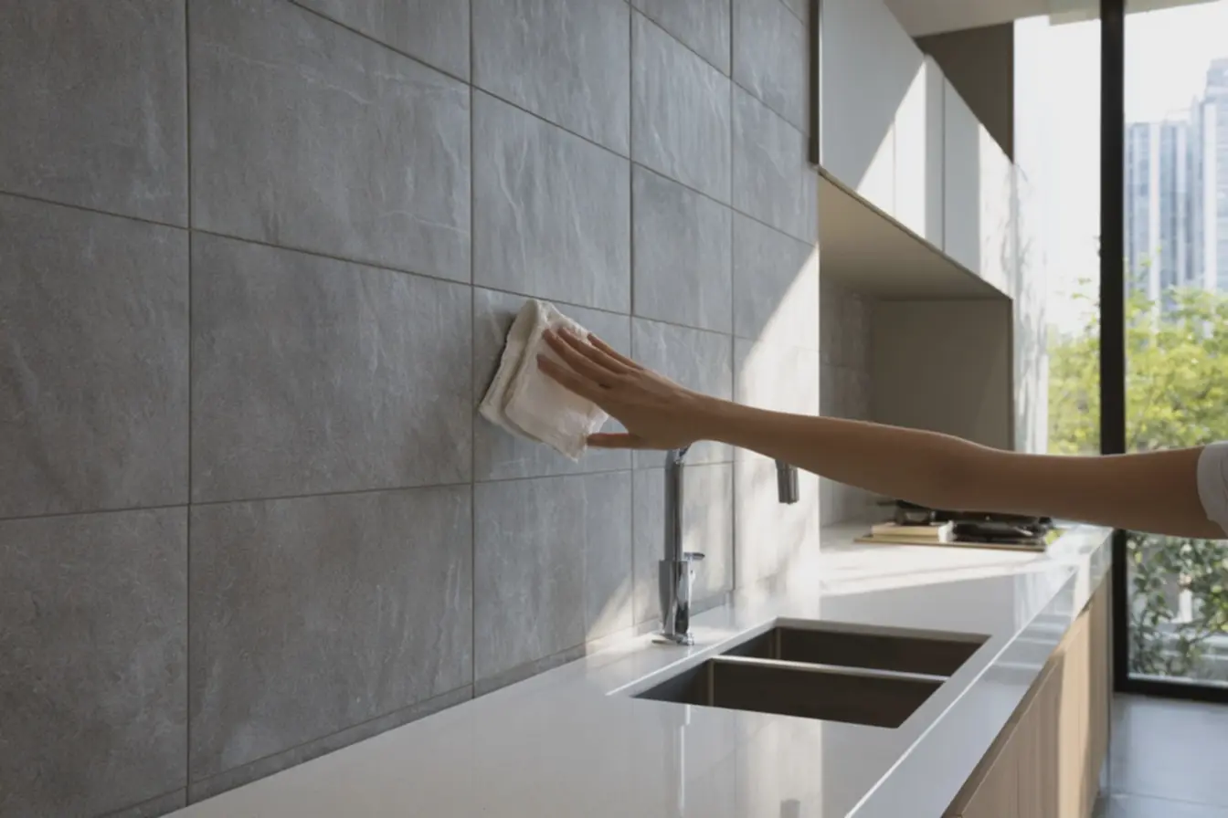 cozinha-moderna-com-revestimento-impermeavel-facil-de-limpar-e-juntas-uniformes Chega de reboco: Agora temos opções melhores em revestimento para parede cozinha-moderna-com-revestimento-impermeavel-facil-de-limpar-e-juntas-uniformes Chega de reboco: Agora temos opções melhores em revestimento para parede