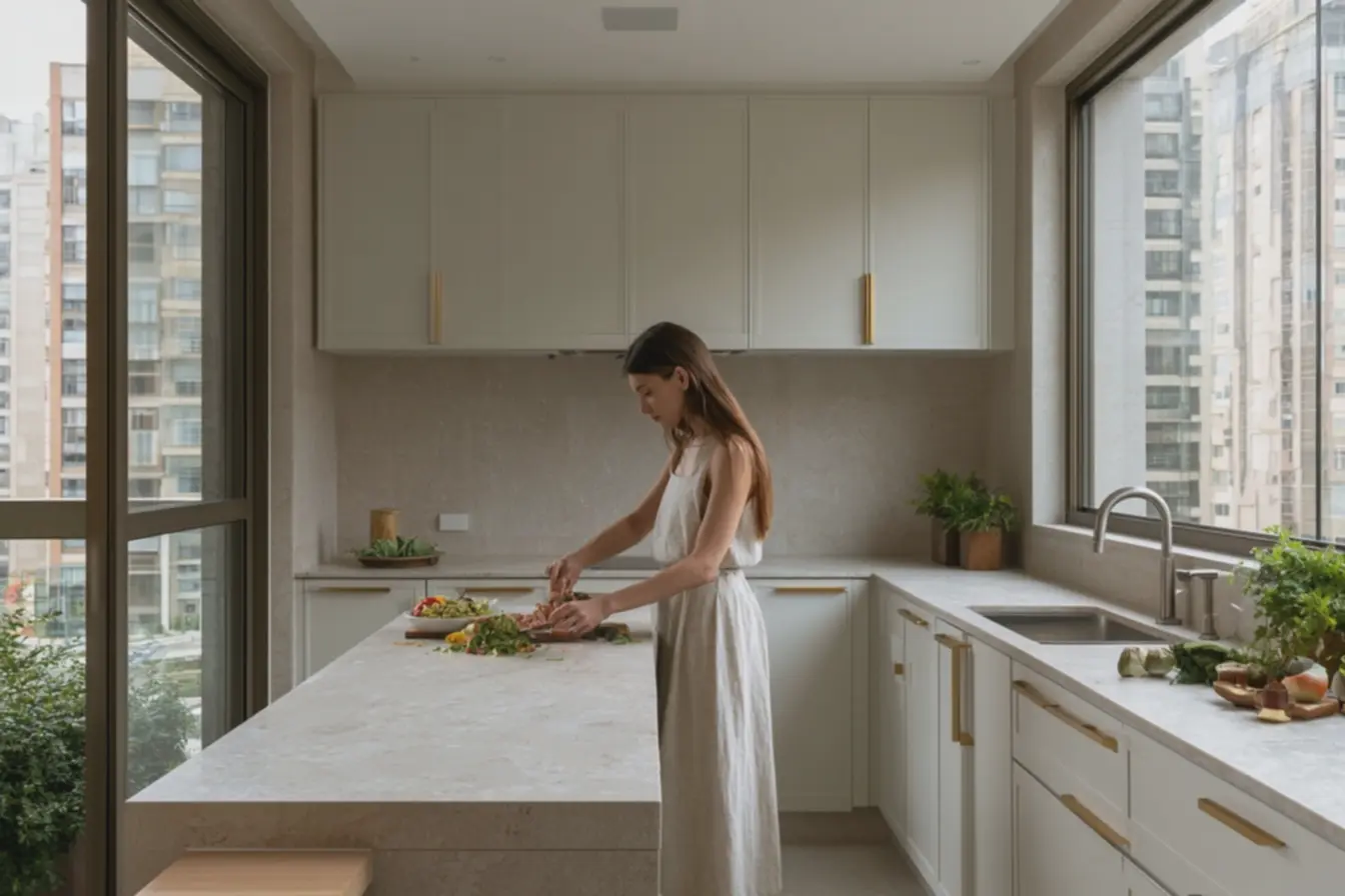 cozinha-residencial-com-bancada-em-quartzo-calacatta-fosco-e-textura-aveludadailuminacao-natural-suave A cozinha desse ano quer menos brilho e mais textura, e isso muda tudo no visual cozinha-residencial-com-bancada-em-quartzo-calacatta-fosco-e-textura-aveludadailuminacao-natural-suave A cozinha desse ano quer menos brilho e mais textura, e isso muda tudo no visual