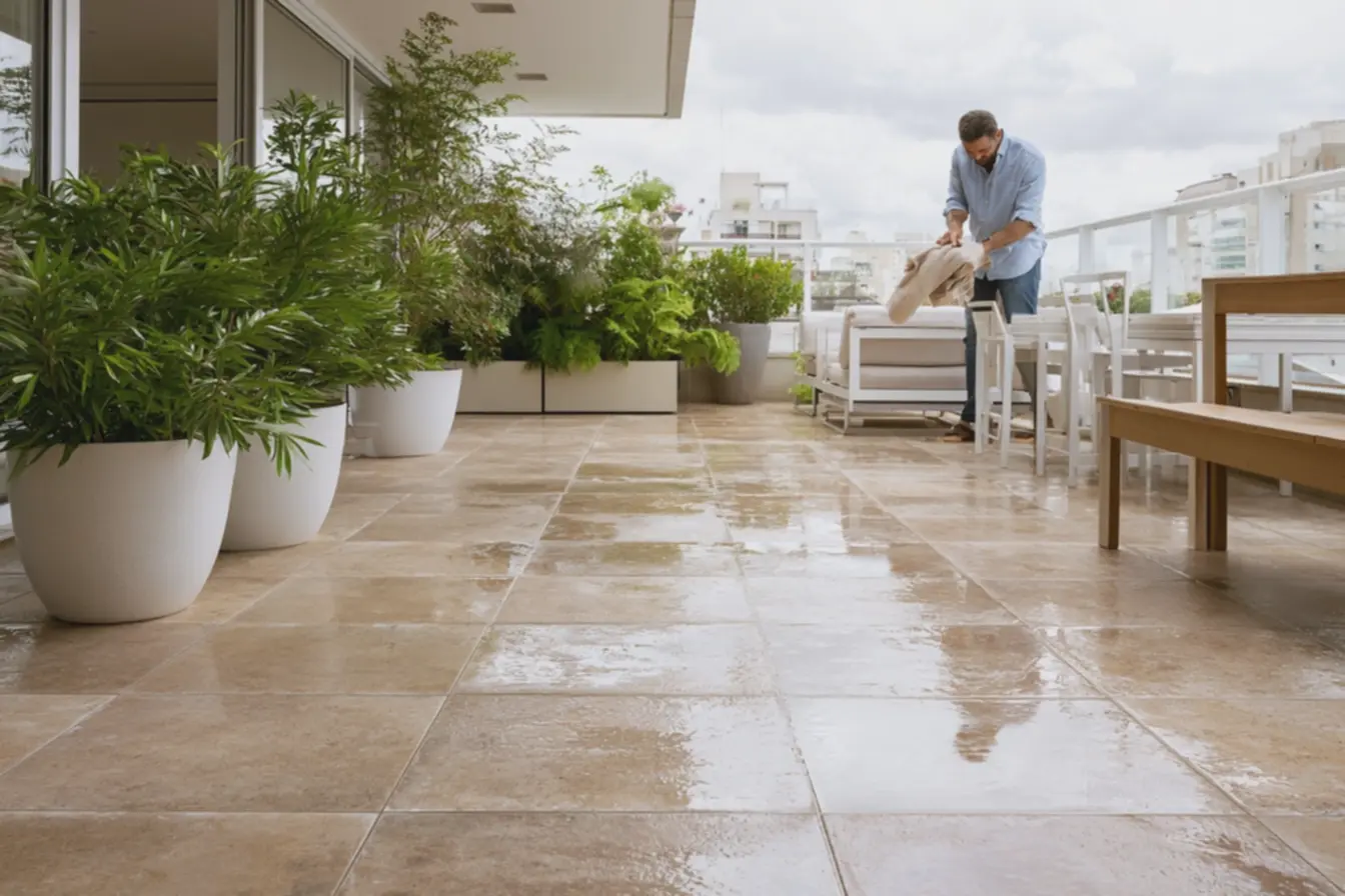 decoracao-harmoniosa-de-varanda-moderna-com-plantas-e-moveis-claros-sobrerevestimento-grande Chega de pisos cerâmicos pequenos: Os pisos maiores são sucesso (e não são apenas porcelanatos) decoracao-harmoniosa-de-varanda-moderna-com-plantas-e-moveis-claros-sobrerevestimento-grande Chega de pisos cerâmicos pequenos: Os pisos maiores são sucesso (e não são apenas porcelanatos)