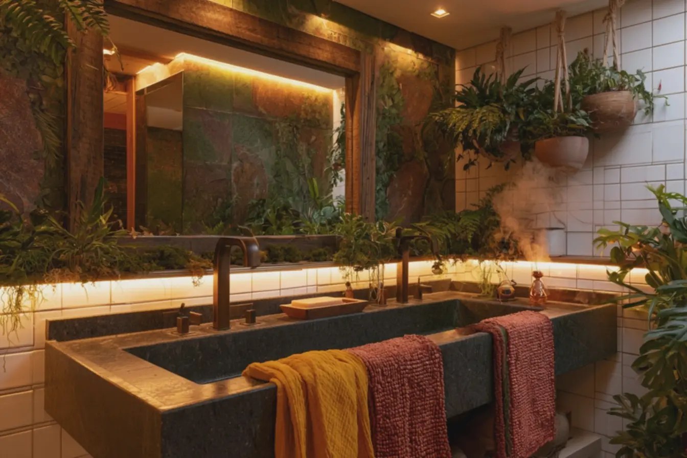 difusor-eletrico-soltando-nevoa-aromatica-em-banheiro-com-plantas-suspensas-emvasos-de-ceramica-penduradas-criando-refugio-sensorial-colorido O banheiro com cara de spa virou obsessão, mas dá para adaptar sem gastar uma fortuna difusor-eletrico-soltando-nevoa-aromatica-em-banheiro-com-plantas-suspensas-emvasos-de-ceramica-penduradas-criando-refugio-sensorial-colorido O banheiro com cara de spa virou obsessão, mas dá para adaptar sem gastar uma fortuna