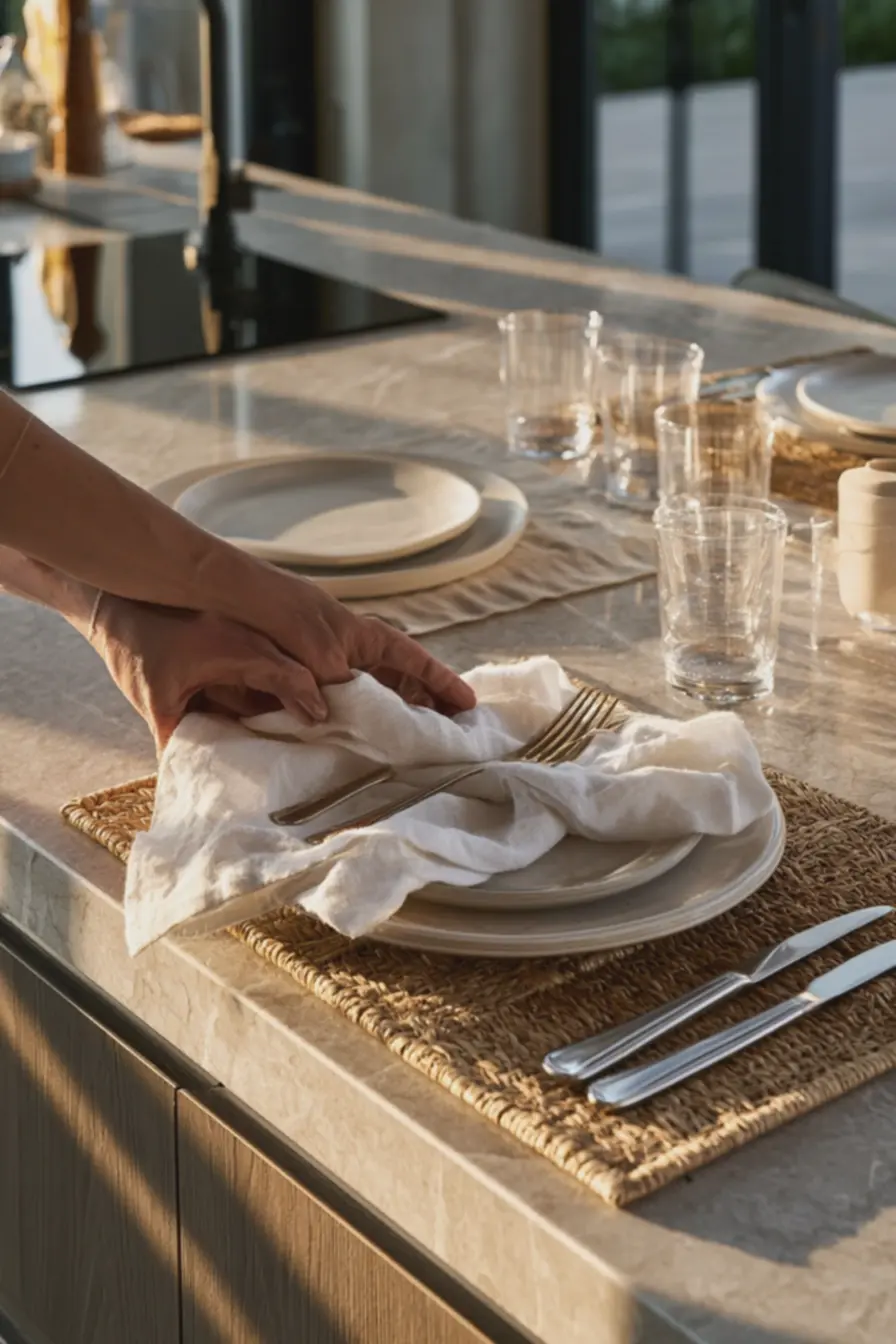 disposicao-cuidadosa-de-copos-e-talheres-com-espaco-reservado-para-pratos-usadose-limpeza-eficiente-na-mesa O truque das camadas na mesa posta deixa qualquer almoço simples com cara especial disposicao-cuidadosa-de-copos-e-talheres-com-espaco-reservado-para-pratos-usadose-limpeza-eficiente-na-mesa O truque das camadas na mesa posta deixa qualquer almoço simples com cara especial