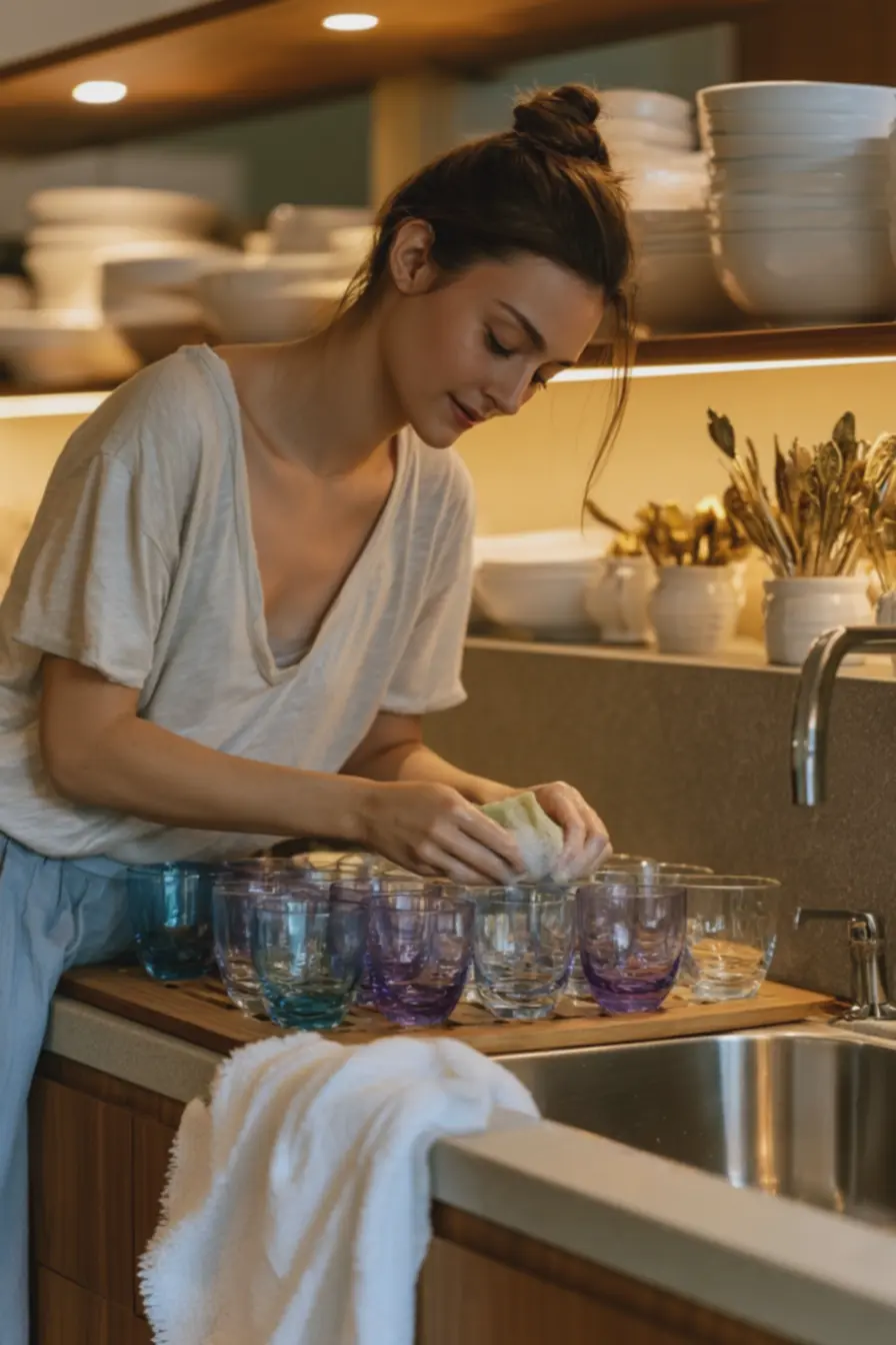 louca-branca-simples-e-talheres-vintage-dourados-em-cozinha-pratica-e-organizada Essa tendência de mesa posta prova que taça colorida e louça simples podem funcionar juntas louca-branca-simples-e-talheres-vintage-dourados-em-cozinha-pratica-e-organizada Essa tendência de mesa posta prova que taça colorida e louça simples podem funcionar juntas
