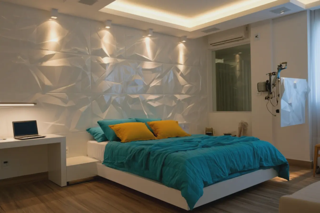 painel-3d-criado-jogo-de-sombras-e-profundidade-em-ambiente-de-quartocontemporaneo Chega de reboco: Agora temos opções melhores em revestimento para parede painel-3d-criado-jogo-de-sombras-e-profundidade-em-ambiente-de-quartocontemporaneo Chega de reboco: Agora temos opções melhores em revestimento para parede