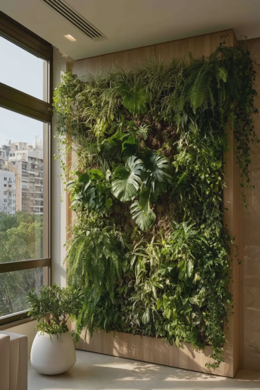 parede-viva-em-sala-de-estar-com-plantas-samambaia-costela-de-ado-e-herarevestimento-de-madeira-clara O verde que conquista: ideias para criar paredes vivas que parecem verdadeiros refúgios naturais parede-viva-em-sala-de-estar-com-plantas-samambaia-costela-de-ado-e-herarevestimento-de-madeira-clara O verde que conquista: ideias para criar paredes vivas que parecem verdadeiros refúgios naturais