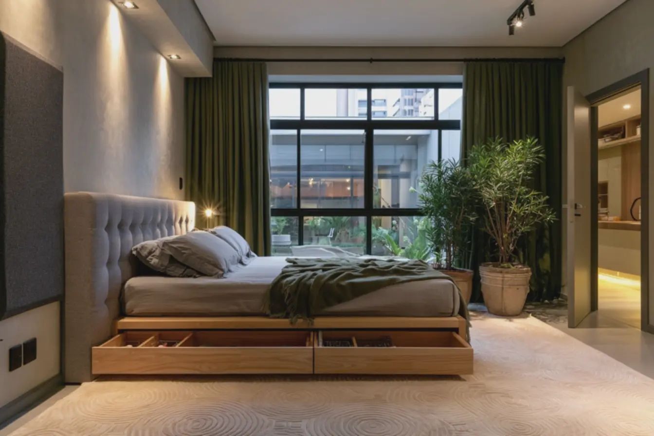 tapete-bege-com-circulos-em-relevo-e-cortinas-pesadas-verdes-escuras-criandoestilo-sofisticado Os principais detalhes na decoração de quartos que muitos se esquecem, mas faz grande diferença tapete-bege-com-circulos-em-relevo-e-cortinas-pesadas-verdes-escuras-criandoestilo-sofisticado Os principais detalhes na decoração de quartos que muitos se esquecem, mas faz grande diferença