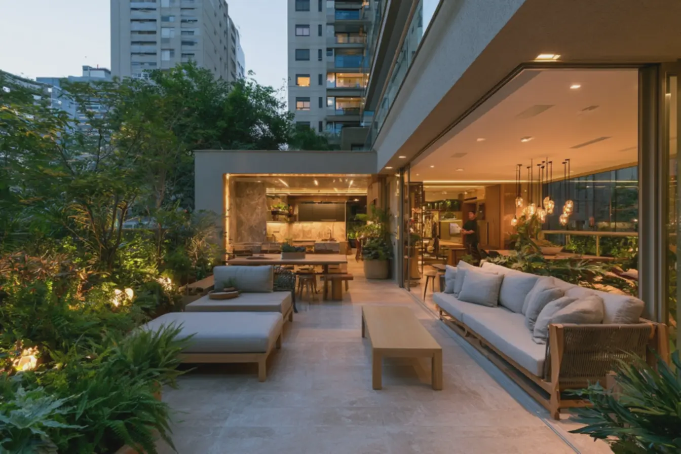 varanda-integrada-a-cozinha-e-sala-com-piso-porcelanato-que-imita-pedra-naturalcontinuando-o-fluxo-interno-externo Como escolher elementos que conectam a cozinha ao restante da casa e reforçam a harmonia do ambiente integrado varanda-integrada-a-cozinha-e-sala-com-piso-porcelanato-que-imita-pedra-naturalcontinuando-o-fluxo-interno-externo Como escolher elementos que conectam a cozinha ao restante da casa e reforçam a harmonia do ambiente integrado