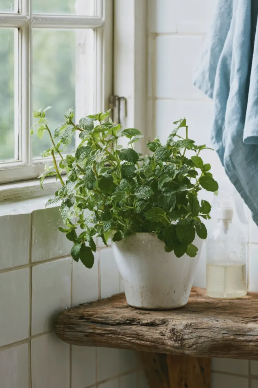 vaso-de-ceramica-branca-com-hortela-densa-sobre-prateleira-de-madeira-embanheiro-iluminado-por-luz-difusa Essas são as melhores plantas aromáticas pra você plantar dentro da sua casa vaso-de-ceramica-branca-com-hortela-densa-sobre-prateleira-de-madeira-embanheiro-iluminado-por-luz-difusa Essas são as melhores plantas aromáticas pra você plantar dentro da sua casa