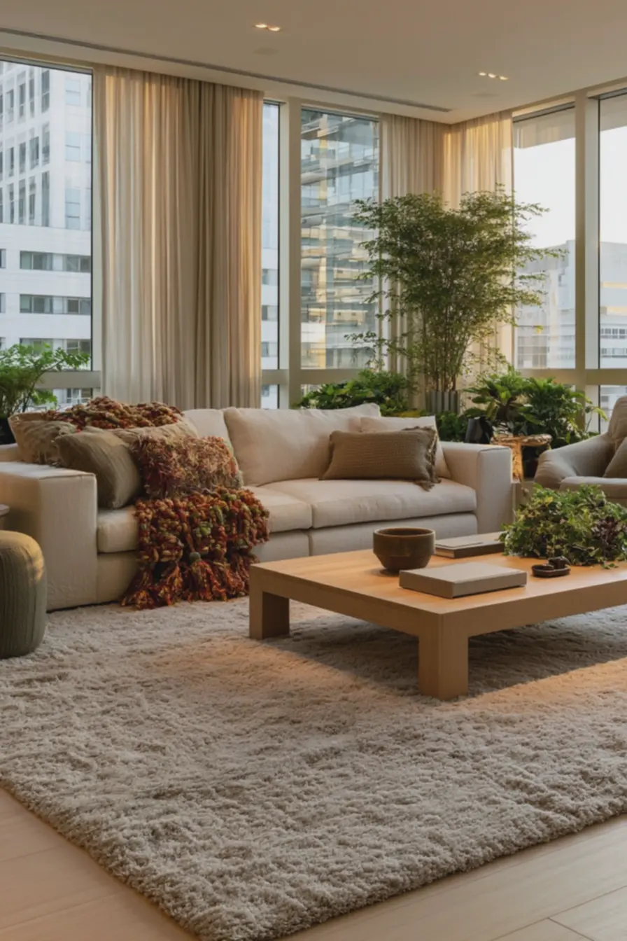 ambiente-acolhedor-com-cortinas-semiopacas-bege-filtrando-luz-natural-e-plantasverdes-para-sensacao-de-calor-visual Mantas, tapetes e cortinas: combinações que aquecem a casa no frio ambiente-acolhedor-com-cortinas-semiopacas-bege-filtrando-luz-natural-e-plantasverdes-para-sensacao-de-calor-visual Mantas, tapetes e cortinas: combinações que aquecem a casa no frio