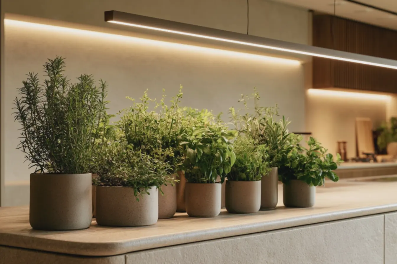 ambiente-agradavel-com-parede-clara-e-detalhes-em-madeira-complementando-aorganizacao-da-horta Vasos, bancadas e luz: o trio que garante uma horta de cozinha prática e organizada ambiente-agradavel-com-parede-clara-e-detalhes-em-madeira-complementando-aorganizacao-da-horta Vasos, bancadas e luz: o trio que garante uma horta de cozinha prática e organizada