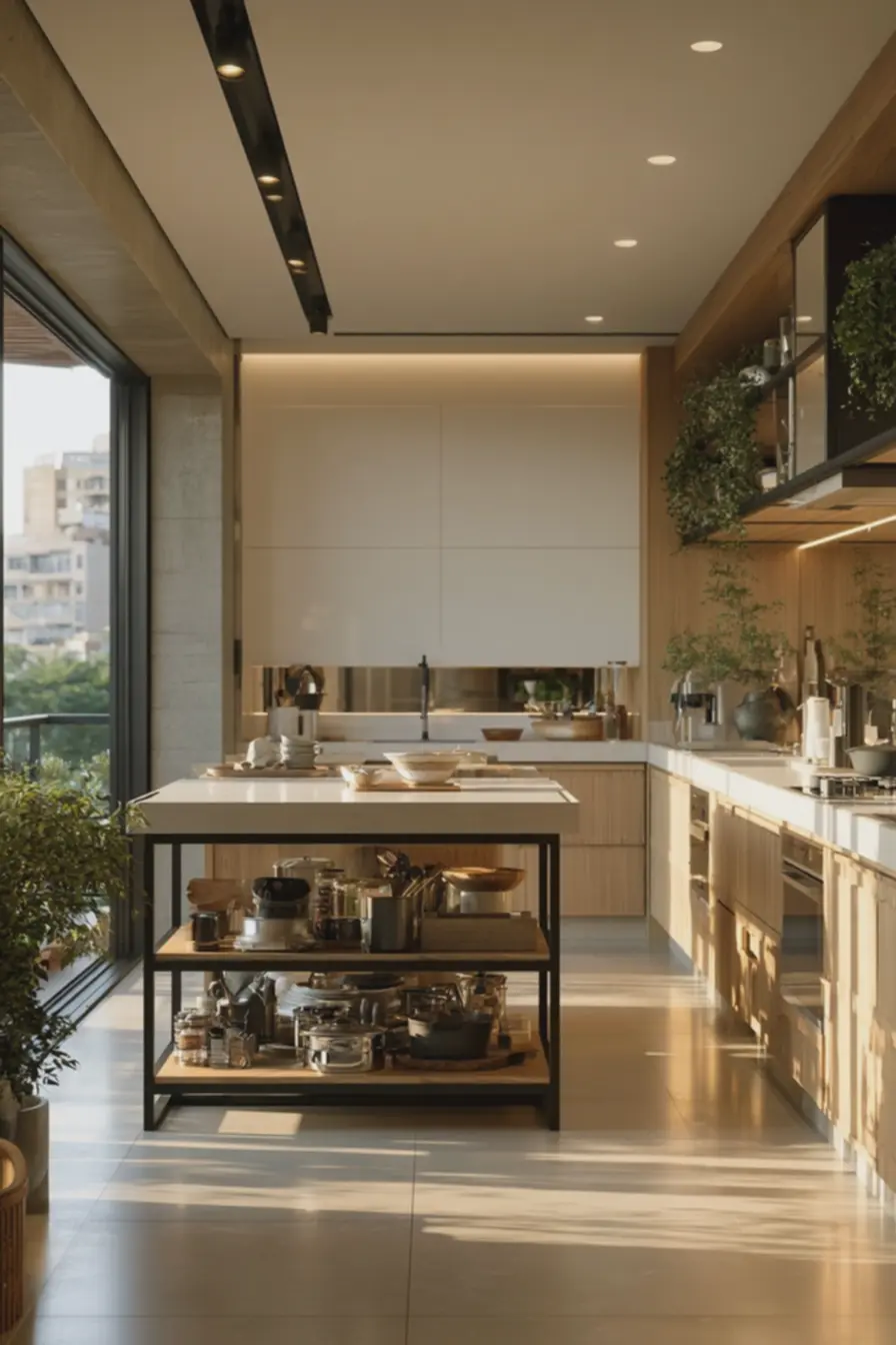 ambiente-compacto-com-piso-claro-e-circulacao-livre-ao-redor-da-ilha-movelfuncional Zonas flexíveis: ilhas móveis e bancadas retráteis que ampliam cozinhas pequenas ambiente-compacto-com-piso-claro-e-circulacao-livre-ao-redor-da-ilha-movelfuncional Zonas flexíveis: ilhas móveis e bancadas retráteis que ampliam cozinhas pequenas