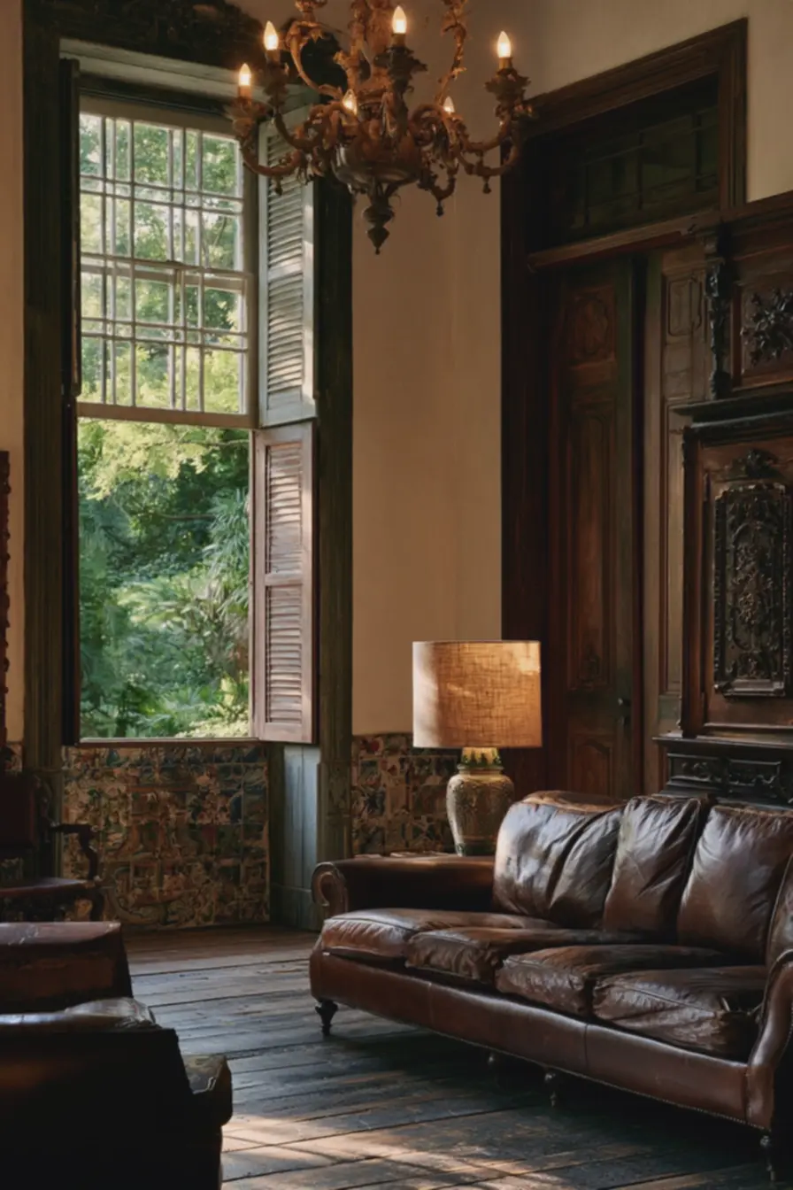 ambiente-historico-colonial-com-piso-de-madeira-escura-e-azulejos-decorativosrealcados-por-luz-quente Iluminação na decoração colonial: abajures, lustres e luz natural para ambientes históricos ambiente-historico-colonial-com-piso-de-madeira-escura-e-azulejos-decorativosrealcados-por-luz-quente Iluminação na decoração colonial: abajures, lustres e luz natural para ambientes históricos