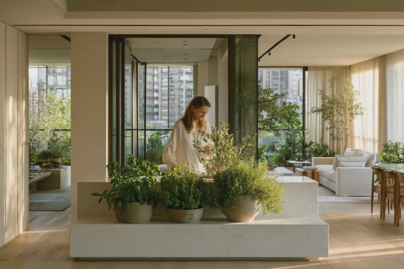 ambiente-interno-com-bancada-de-pedra-e-vasos-de-manjericao-tomilho-e-alecrim Plantas aromáticas ideais para apartamentos escuros: aroma sem varanda ambiente-interno-com-bancada-de-pedra-e-vasos-de-manjericao-tomilho-e-alecrim Plantas aromáticas ideais para apartamentos escuros: aroma sem varanda