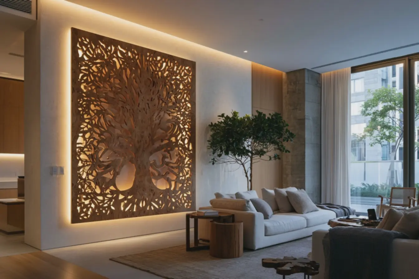 ambiente-minimalista-com-moveis-de-madeira-clara-tecidos-naturais-sob-iluminacaofocada-no-quadro-vazado-iluminado Luz por trás de quadros vazados em MDF: profundidade e clima para paredes ambiente-minimalista-com-moveis-de-madeira-clara-tecidos-naturais-sob-iluminacaofocada-no-quadro-vazado-iluminado Luz por trás de quadros vazados em MDF: profundidade e clima para paredes
