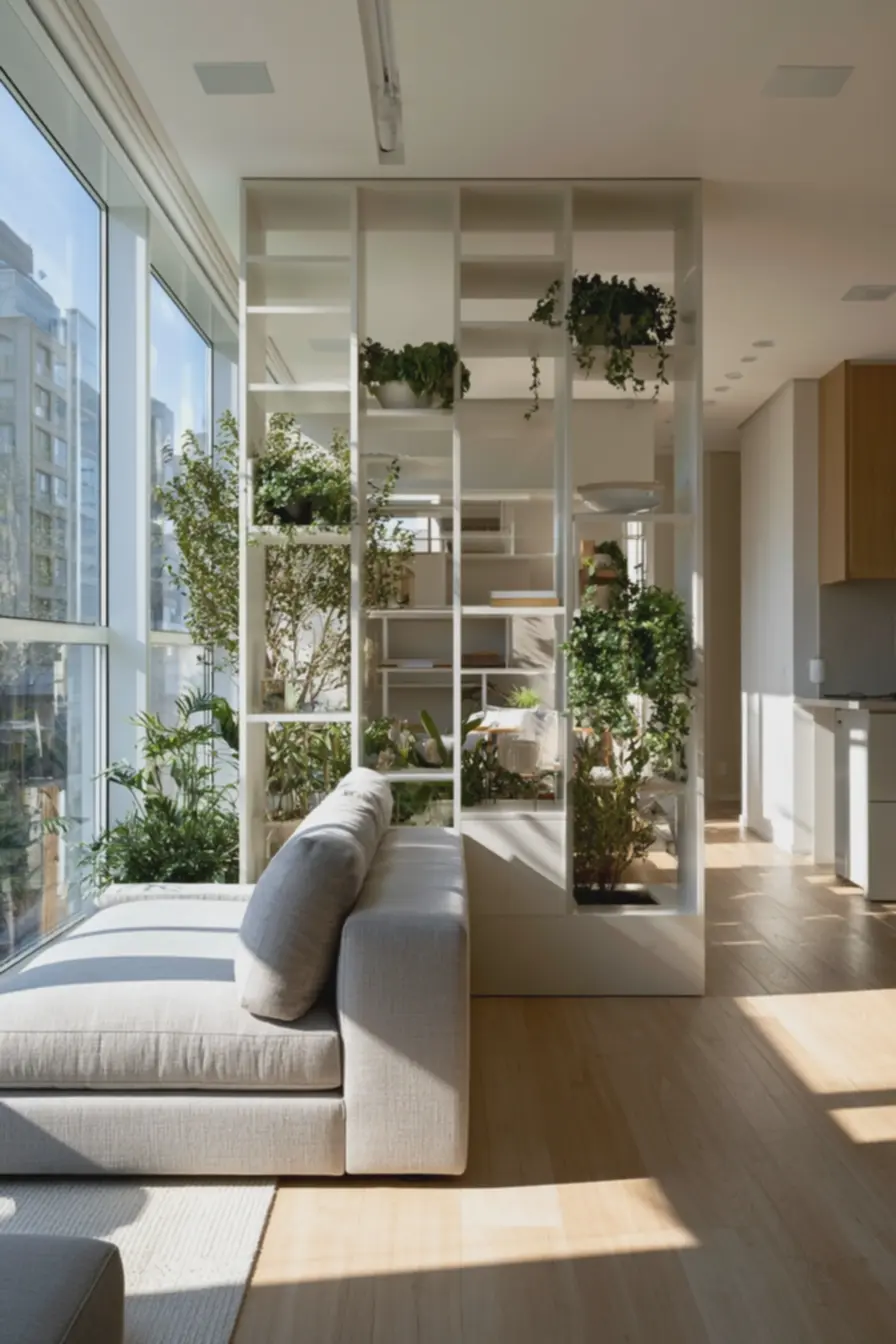 ambiente-minimalista-com-piso-claro-e-sofa-de-encosto-baixo-favorecendocirculacao-livre-e-luz-natural Setorização sem paredes: soluções de mobiliário que ampliam apartamentos pequenos ambiente-minimalista-com-piso-claro-e-sofa-de-encosto-baixo-favorecendocirculacao-livre-e-luz-natural Setorização sem paredes: soluções de mobiliário que ampliam apartamentos pequenos