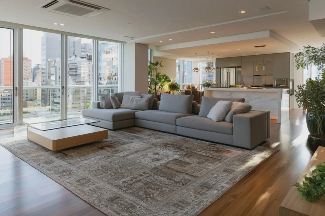 ambiente-neutro-com-piso-de-madeira-clara-iluminacao-natural-e-plantas-verdesvalorizando-a-decoracao-equilibrada Escala da estampa: tapetes que ampliam ou reduzem a sensação do cômodo ambiente-neutro-com-piso-de-madeira-clara-iluminacao-natural-e-plantas-verdesvalorizando-a-decoracao-equilibrada Escala da estampa: tapetes que ampliam ou reduzem a sensação do cômodo