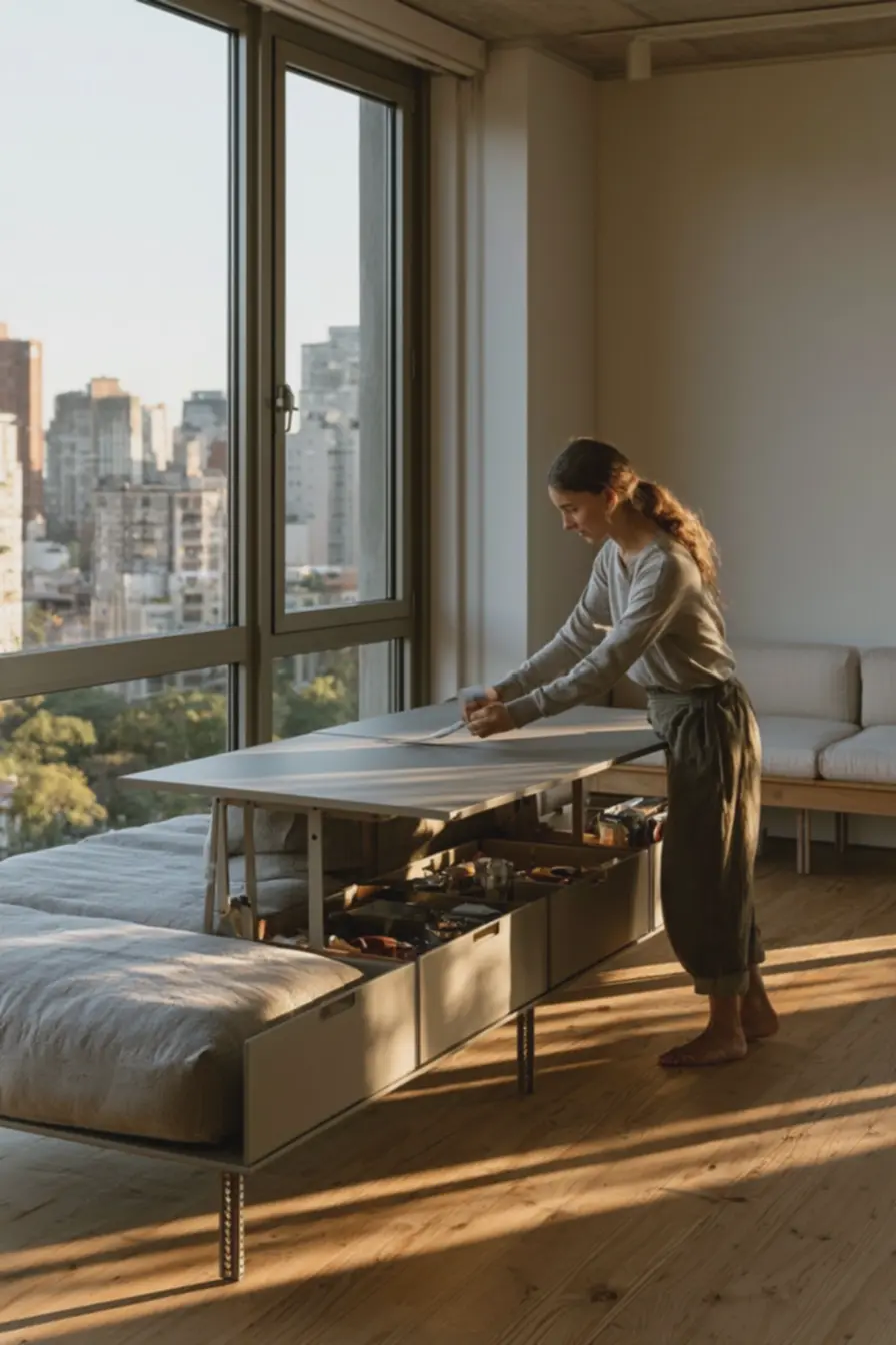 banco-comprido-sem-encosto-complementa-area-de-refeicoes-e-trabalho-em-salapequena-funcional Móveis multifuncionais para sala pequena: mais estilo e espaço gastando pouco banco-comprido-sem-encosto-complementa-area-de-refeicoes-e-trabalho-em-salapequena-funcional Móveis multifuncionais para sala pequena: mais estilo e espaço gastando pouco