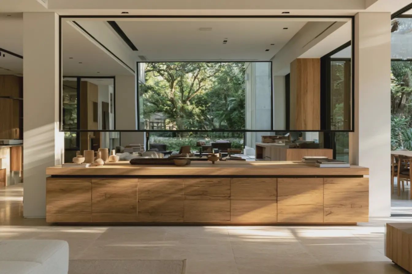 buffet-decorado-com-objetos-minimalistas-e-livros-organizados-realcandoorganizacao-e-leveza-visual Espelhos e móveis: equilíbrio entre reflexos e armazenamento em espaços pequenos buffet-decorado-com-objetos-minimalistas-e-livros-organizados-realcandoorganizacao-e-leveza-visual Espelhos e móveis: equilíbrio entre reflexos e armazenamento em espaços pequenos