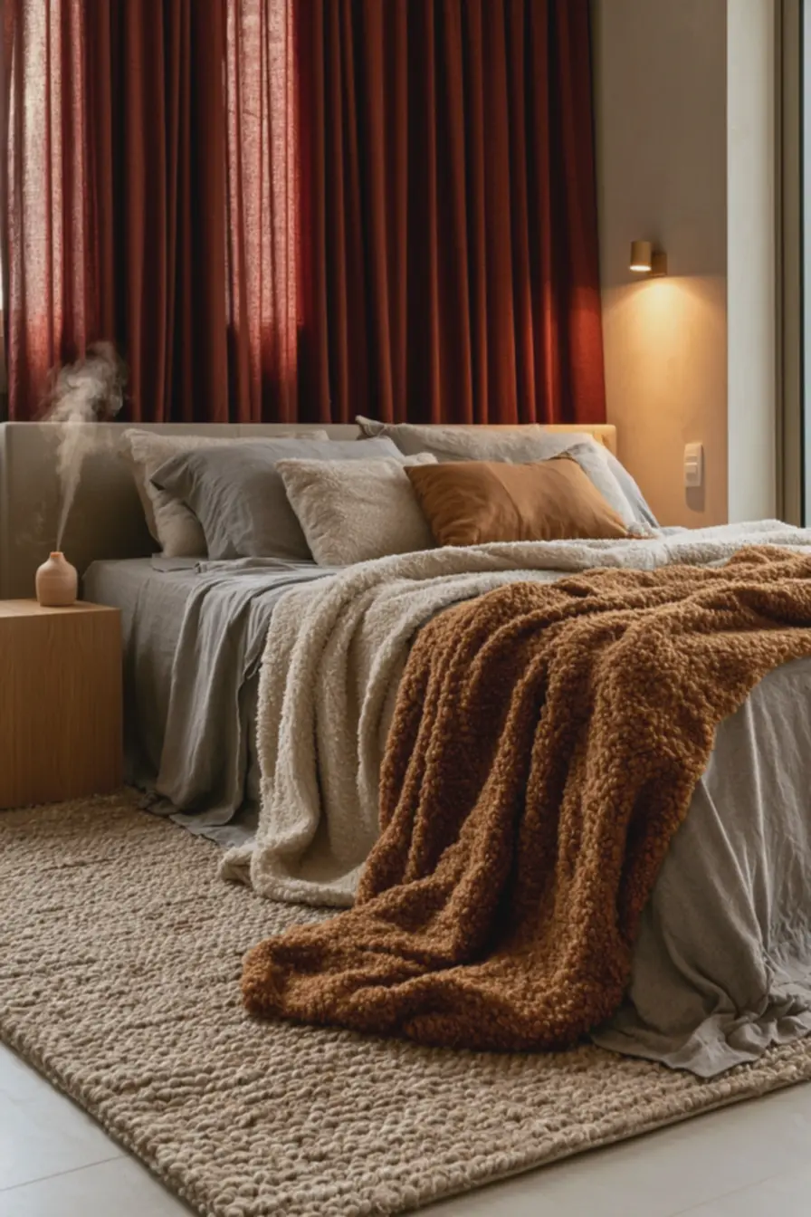 cama-com-lencois-e-mantas-de-tecidos-felpudos-em-tons-neutros-e-caramelo-paraaquecimento As melhores dicas para decorar a casa no frio e deixar tudo aconchegante cama-com-lencois-e-mantas-de-tecidos-felpudos-em-tons-neutros-e-caramelo-paraaquecimento As melhores dicas para decorar a casa no frio e deixar tudo aconchegante