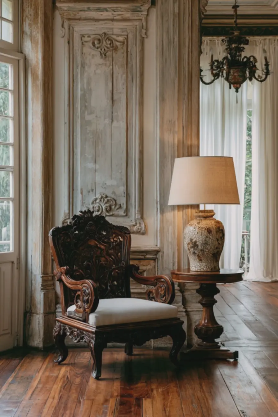 canto-de-leitura-em-sala-colonial-de-sobrado-com-poltrona-entalhada-e-abajur-deceramica-craquelada Iluminação na decoração colonial: abajures, lustres e luz natural para ambientes históricos canto-de-leitura-em-sala-colonial-de-sobrado-com-poltrona-entalhada-e-abajur-deceramica-craquelada Iluminação na decoração colonial: abajures, lustres e luz natural para ambientes históricos