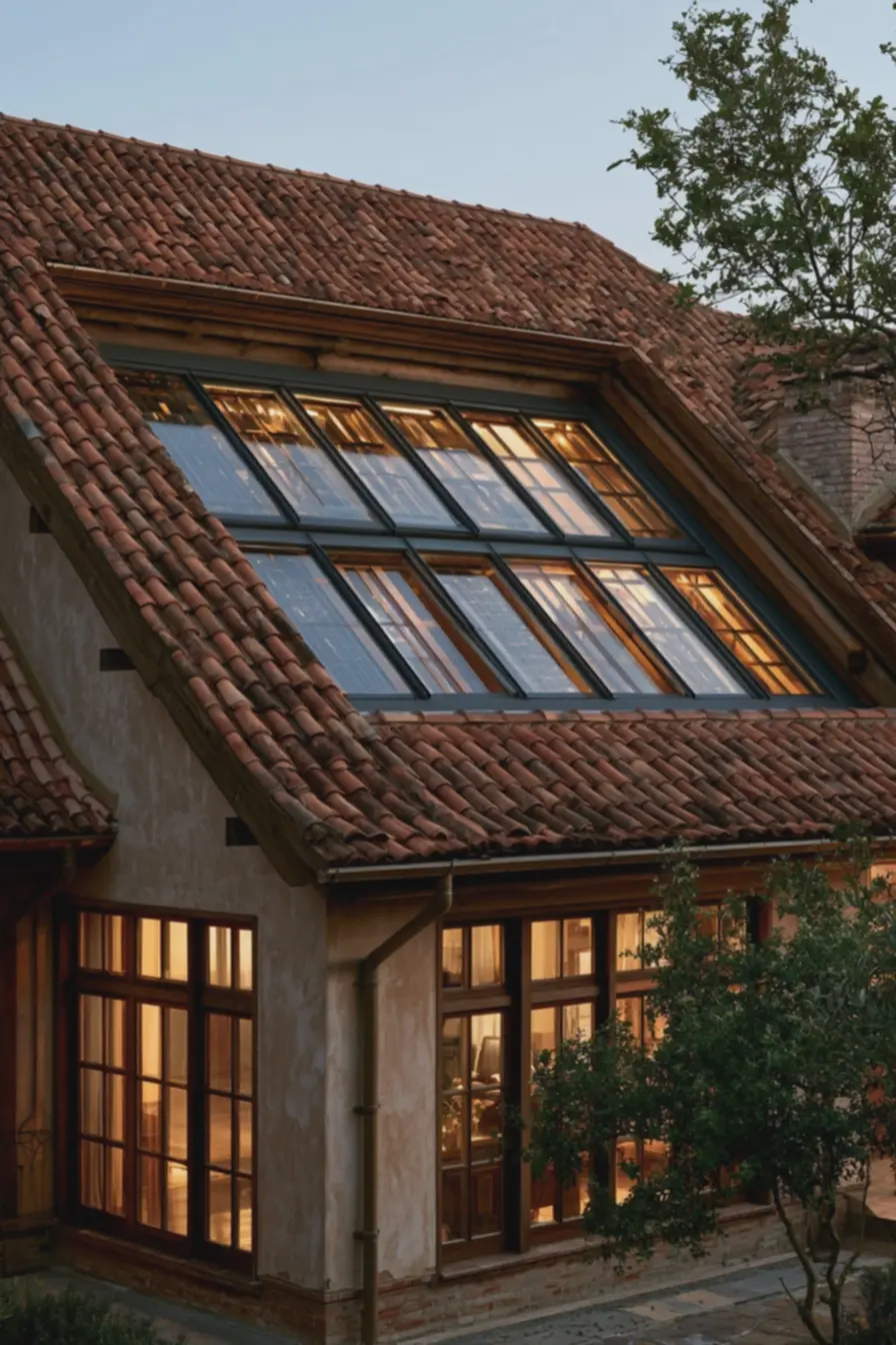 casa-com-telhado-ceramico-vermelho-e-paineis-solares-integrados-na-fachada Painel solar no telhado: impacto na estética, manutenção e preço na revenda casa-com-telhado-ceramico-vermelho-e-paineis-solares-integrados-na-fachada Painel solar no telhado: impacto na estética, manutenção e preço na revenda