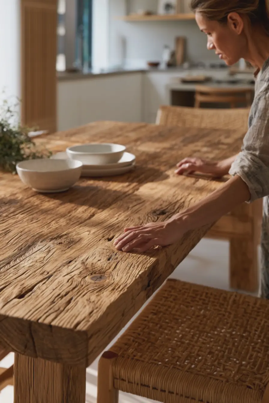 close-no-tampo-de-mesa-de-jantar-japonesa-em-madeira-natural-acabamento-oilfinish-toque-suave A madeira e as texturas naturais que deixam o japandi mais acolhedor e cheio de personalidade close-no-tampo-de-mesa-de-jantar-japonesa-em-madeira-natural-acabamento-oilfinish-toque-suave A madeira e as texturas naturais que deixam o japandi mais acolhedor e cheio de personalidade