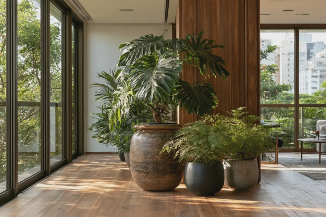 costela-de-anao-com-folhas-largas-em-vaso-ancora-acompanhada-de-samambaias-emvasos-menores-mates Vasos, alturas e texturas: organizar plantas que valorizam cada canto costela-de-anao-com-folhas-largas-em-vaso-ancora-acompanhada-de-samambaias-emvasos-menores-mates Vasos, alturas e texturas: organizar plantas que valorizam cada canto