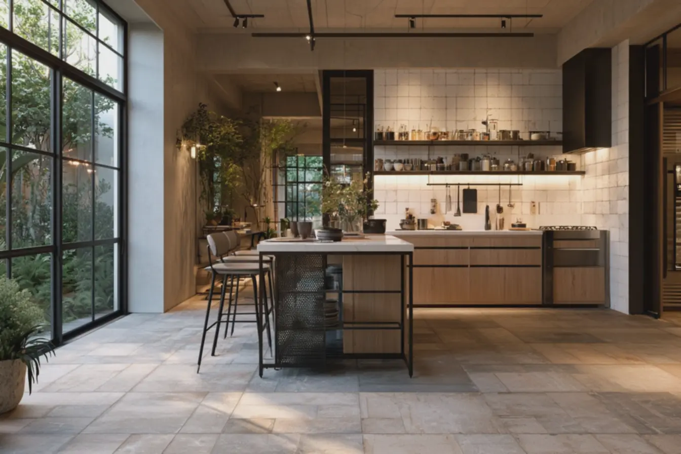 cozinha-pequena-com-ilha-movel-central-em-quartzo-branco-e-base-metalica-pretavazada Zonas flexíveis: ilhas móveis e bancadas retráteis que ampliam cozinhas pequenas cozinha-pequena-com-ilha-movel-central-em-quartzo-branco-e-base-metalica-pretavazada Zonas flexíveis: ilhas móveis e bancadas retráteis que ampliam cozinhas pequenas