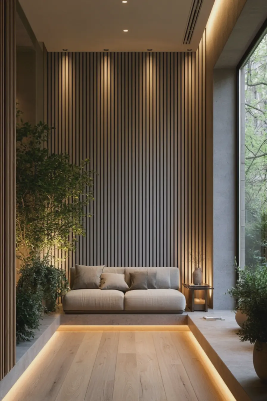 decoracao-minimalista-com-sofa-bege-em-espaco-com-papel-de-parede-que-diminuipercepcao-de-amplitude Listras que enganam o olho: quando o papel de parede listrado reduz a sensação de espaço decoracao-minimalista-com-sofa-bege-em-espaco-com-papel-de-parede-que-diminuipercepcao-de-amplitude Listras que enganam o olho: quando o papel de parede listrado reduz a sensação de espaço